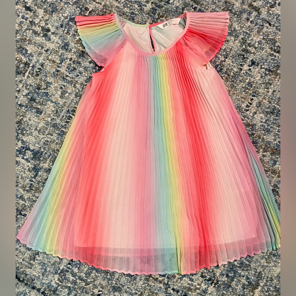 H&M Rainbow Pleated Kids Dress